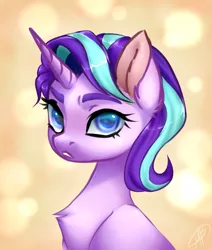 Size: 2527x2985 | Tagged: safe, artist:megabait, artist:megabaitart, derpibooru import, starlight glimmer, pony, unicorn, bust, chest fluff, ear fluff, female, image, mare, png, portrait, sketch, solo