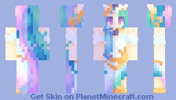 Size: 256x146 | Tagged: safe, artist:bestgamerintheworld24, derpibooru import, kotobukiya, princess celestia, human, female, humanized, image, jpeg, kotobukiya princess celestia, minecraft, minecraft skin, planetminecraft, solo