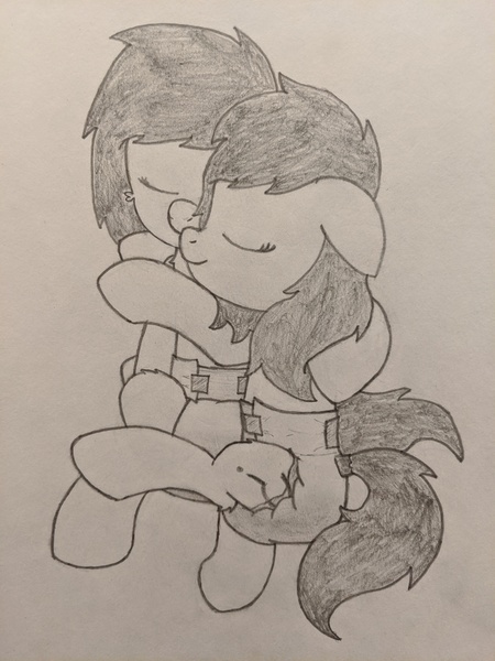 Size: 3024x4032 | Tagged: questionable, artist:craftycirclepony, derpibooru import, oc, oc:anonfilly, unofficial characters only, pony, bedwetting, cheek fluff, chest fluff, cuddling, cute, diaper, diaper fetish, duo, eyes closed, female, fetish, filly, floppy ears, grayscale, hug, image, jpeg, leg fluff, lying down, monochrome, pissing, sleeping, smiling, snuggling, traditional art, urine, wet diaper, wetting