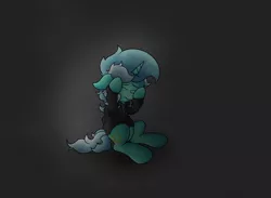 Size: 5573x4079 | Tagged: safe, artist:background basset, derpibooru import, lyra heartstrings, pony, unicorn, clothes, depressed, dig the swell hoodie, gray background, hoodie, image, png, simple background, sitting, solo