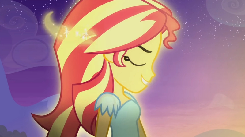 Size: 3410x1920 | Tagged: safe, derpibooru import, screencap, sunset shimmer, equestria girls, my past is not today, rainbow rocks, eyes closed, female, high res, image, jpeg, smiling, solo