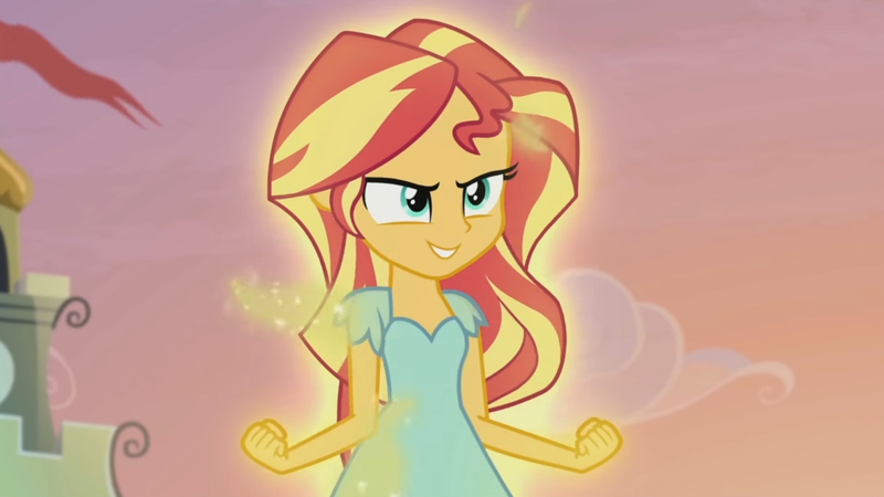 Size: 3410x1920 | Tagged: safe, derpibooru import, screencap, sunset shimmer, equestria girls, my past is not today, rainbow rocks, canterlot high, female, high res, image, jpeg, smiling, solo, sunshine shimmer