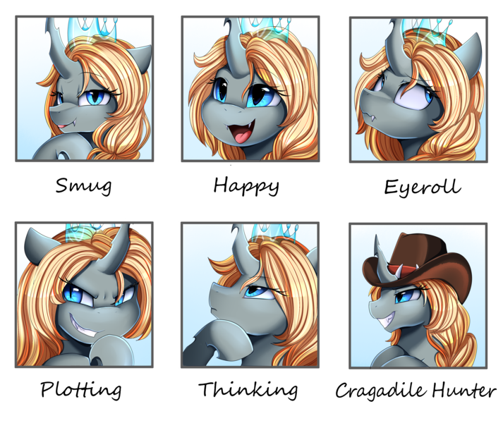 Size: 3349x2820 | Tagged: safe, artist:pridark, derpibooru import, oc, unofficial characters only, changeling, changeling oc, expressions, image, png, solo