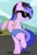 Size: 549x813 | Tagged: safe, alternate version, artist:anonymous, artist:show accurate tf anon, derpibooru import, sea swirl, seafoam, oc, unofficial characters only, unicorn, /mlp/, /ptfg/, 4chan, bipedal, fusing fingers, glasses, image, mid-transformation, png, show accurate, transformation