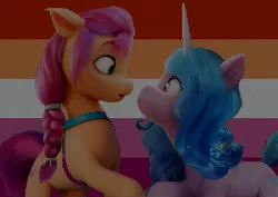 Size: 2038x1440 | Tagged: safe, derpibooru import, pony, unicorn, spoiler:g5, female, g5, image, jpeg, lesbian, lesbian pride flag, lgbt, photo, pinterest, pride, pride flag