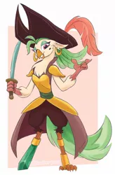 Size: 787x1200 | Tagged: safe, artist:aanotherpony, derpibooru import, captain celaeno, anthro, my little pony: the movie, image, jpeg, solo