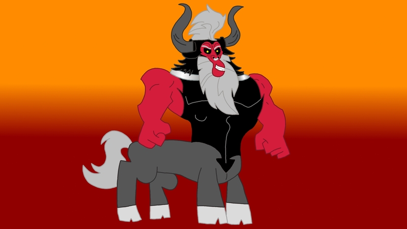 Size: 3264x1836 | Tagged: safe, artist:the double u, derpibooru import, lord tirek, centaur, gradient background, image, jpeg, looking at you, muscles, solo