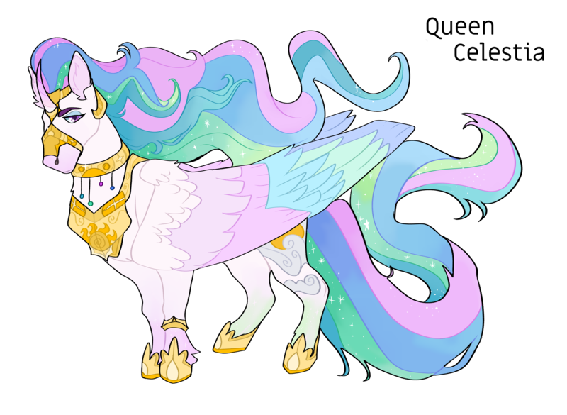 Size: 2600x1900 | Tagged: safe, artist:sheepchops, derpibooru import, princess celestia, alicorn, pony, alternate design, colored wings, female, image, large wings, mare, multicolored wings, png, redesign, simple background, solo, transparent background, wings