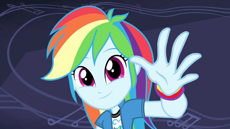 Size: 3410x1920 | Tagged: safe, derpibooru import, screencap, rainbow dash, equestria girls, guitar centered, rainbow rocks, clothes, cute, cutie mark, cutie mark on clothes, dashabetes, female, high res, image, jpeg, smiling, solo