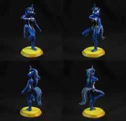 Size: 4800x4600 | Tagged: suggestive, artist:bomzzzik, derpibooru import, princess luna, alicorn, anthro, absurd resolution, clothes, craft, female, figure, figurine, handmade, image, png, polymer clay, solo, solo female, swimsuit, wings