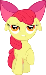 Size: 2439x3923 | Tagged: safe, artist:thelordofpies, derpibooru import, apple bloom, earth pony, pony, faic, female, filly, floppy ears, high res, image, lidded eyes, lip bite, png, raised hoof, simple background, solo, transparent background, vector