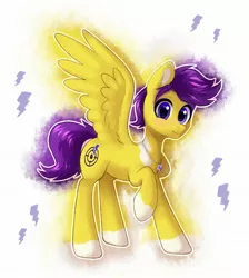 Size: 1834x2048 | Tagged: safe, artist:avrameow, derpibooru import, oc, oc:skyspark, unofficial characters only, pegasus, pony, cutie mark, image, jewelry, jpeg, necklace, purple mane, solo, yellow coat