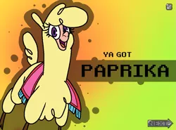 Size: 1017x753 | Tagged: safe, artist:hitsuji, derpibooru import, alpaca, banned from equestria daily, them's fightin' herds, carpet, cloven hooves, community related, image, looking at you, paprika (tfh), png, smiling, solo, style emulation