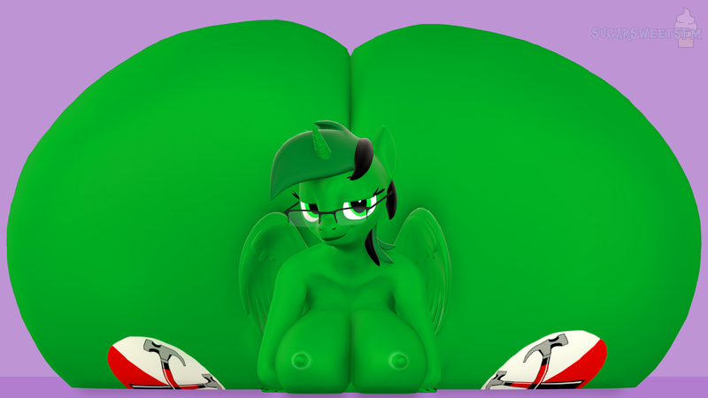 Size: 1920x1080 | Tagged: questionable, artist:sugarsweetsfm, derpibooru import, oc, oc:teresa, alicorn, anthro, 3d, anthro oc, ass, bedroom eyes, big breasts, boobs and butt pose, both cutie marks, breasts, butt, huge breasts, huge butt, hyper, hyper butt, image, impossibly large butt, kinky, large butt, looking at you, nipples, nudity, pink floyd, png, source filmmaker, the ass was fat, the ass was too fat, the wall