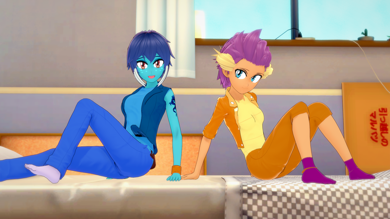 Size: 1920x1080 | Tagged: safe, artist:hornydogo, derpibooru import, princess ember, smolder, equestria girls, 3d, equestria girls-ified, image, koikatsu, png