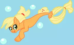 Size: 730x450 | Tagged: safe, artist:jadethepegasus, derpibooru import, applejack, seapony (g4), female, image, png, solo, solo female