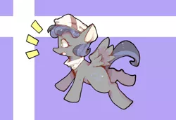 Size: 750x512 | Tagged: safe, artist:asprin white rabbit, derpibooru import, oc, unofficial characters only, pegasus, pony, abstract background, clothes, hat, image, jpeg, pegasus oc, scarf, solo, wings