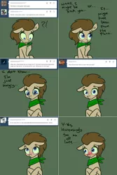 Size: 1302x1954 | Tagged: safe, artist:toadstool-prancer, derpibooru import, doctor whooves, time turner, oc, oc:tantamount, earth pony, pony, blushing, disguise, disguised changeling, hungry, image, male, png, solo, tantamount time turner, tongue out, vomit