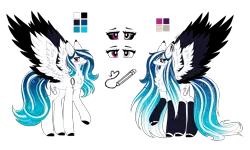 Size: 3162x1897 | Tagged: safe, artist:inspiredpixels, derpibooru import, oc, oc:marie pixel, unofficial characters only, pegasus, pony, chest fluff, coat markings, colored hooves, female, heterochromia, image, mare, png, reference sheet, simple background, socks (coat marking), solo, spread wings, transparent background, two toned wings, wings