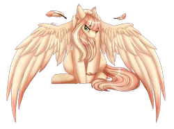 Size: 2841x2110 | Tagged: safe, artist:inspiredpixels, derpibooru import, oc, unofficial characters only, pegasus, pony, feather, female, image, mare, png, simple background, solo, spread wings, transparent background, wings