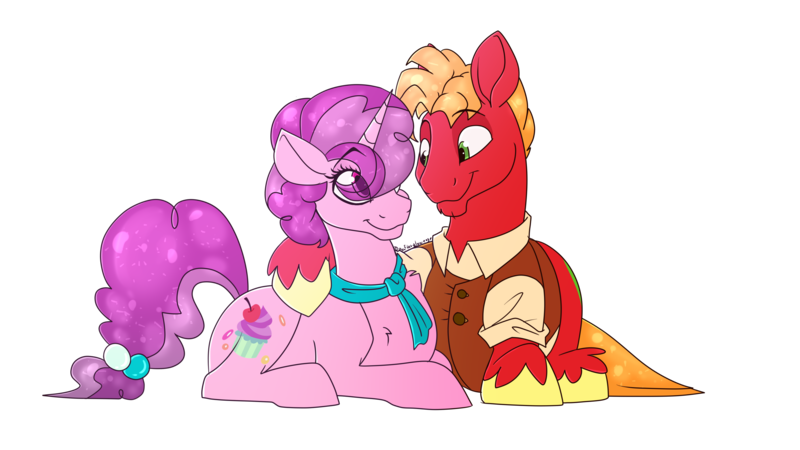 Size: 3000x1688 | Tagged: safe, artist:aaftergloweeye, derpibooru import, big macintosh, sugar belle, earth pony, pony, unicorn, art, digital art, female, image, male, my art, png, shipping, straight, sugarmac