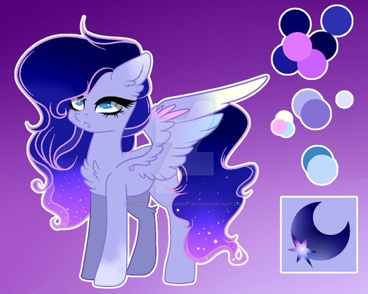 Size: 1024x820 | Tagged: safe, artist:stardustshadowsentry, derpibooru import, oc, pegasus, pony, female, image, jpeg, magical lesbian spawn, mare, offspring, parent:princess luna, parent:twilight sparkle, parents:twiluna, reference, solo