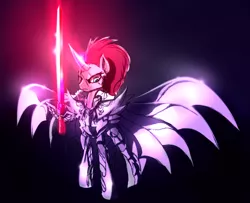 Size: 1579x1284 | Tagged: safe, alternate version, artist:zidanemina, derpibooru import, tempest shadow, wyvern, my little pony: the movie, armor, colored sketch, crossover, image, jpeg, looking down, saint seiya, sketch, solo