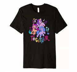 Size: 2138x2000 | Tagged: safe, derpibooru import, official, izzy moonbow, pipp petals, sunny starscout, earth pony, pegasus, pony, unicorn, clothes, female, g5, image, jpeg, mare, merchandise, shirt, simple background, t-shirt, white background