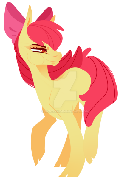 Size: 1280x1761 | Tagged: safe, artist:ryrxian, derpibooru import, apple bloom, earth pony, pony, cloven hooves, deviantart watermark, female, filly, image, obtrusive watermark, png, simple background, solo, transparent background, watermark