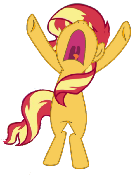 Size: 1170x1518 | Tagged: safe, derpibooru import, sunset shimmer, pony, unicorn, the last roundup, aaugh!, angry, big no, bipedal, furious, image, nose in the air, open mouth, png, rage, rageset shimmer, screaming, simple background, stop, transparent background, vector