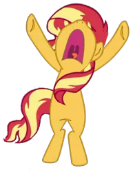 Size: 1170x1518 | Tagged: safe, derpibooru import, sunset shimmer, pony, unicorn, the last roundup, aaugh!, angry, big no, bipedal, furious, image, nose in the air, open mouth, png, rage, rageset shimmer, screaming, simple background, stop, transparent background, vector