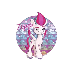 Size: 1200x1200 | Tagged: safe, derpibooru import, official, zipp storm, pegasus, pony, my little pony: a new generation, 2d, circle, cropped, design, female, g5, image, mare, merchandise, png, shirt design, simple background, solo, text, transparent background