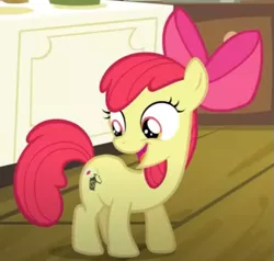 Size: 513x488 | Tagged: safe, derpibooru import, screencap, apple bloom, bloom and gloom, adorabloom, cropped, cute, image, open mouth, pesticide, png, solo