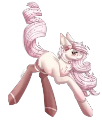 Size: 2236x2683 | Tagged: safe, artist:inspiredpixels, derpibooru import, oc, unofficial characters only, pony, blushing, clothes, female, image, looking at you, mare, png, simple background, socks, solo, tongue out, transparent background