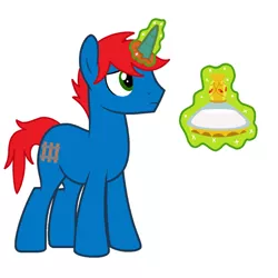 Size: 900x900 | Tagged: safe, artist:katnekobase, artist:ry-bluepony1, derpibooru import, oc, oc:train track, pony, unicorn, base used, cutie mark, image, magic, magic aura, male, mane, png, potion, show accurate, stallion, tail