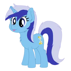 Size: 2400x2400 | Tagged: safe, artist:djdavid98, derpibooru import, minuette, pony, unicorn, :p, blue body, blue eyes, blue hair, butt fluff, cheek fluff, chest fluff, ear fluff, female, fluffy, fur, hair, hooves, horn, image, mane, multicolored hair, png, simple background, solo, solo female, tail, tail fluff, tongue out, transparent background