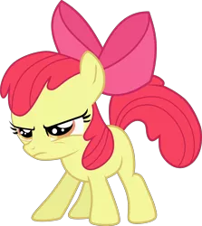 Size: 6000x6728 | Tagged: safe, artist:aethon056, derpibooru import, apple bloom, earth pony, pony, bloom and gloom, angry, apple bloom's bow, bow, female, filly, hair bow, image, png, simple background, solo, transparent background, vector