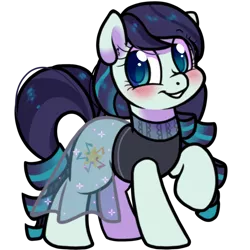 Size: 1500x1500 | Tagged: safe, artist:paperbagpony, derpibooru import, coloratura, earth pony, pony, blushing, clothes, dress, female, g4 mega collab, image, mare, png, simple background, transparent background