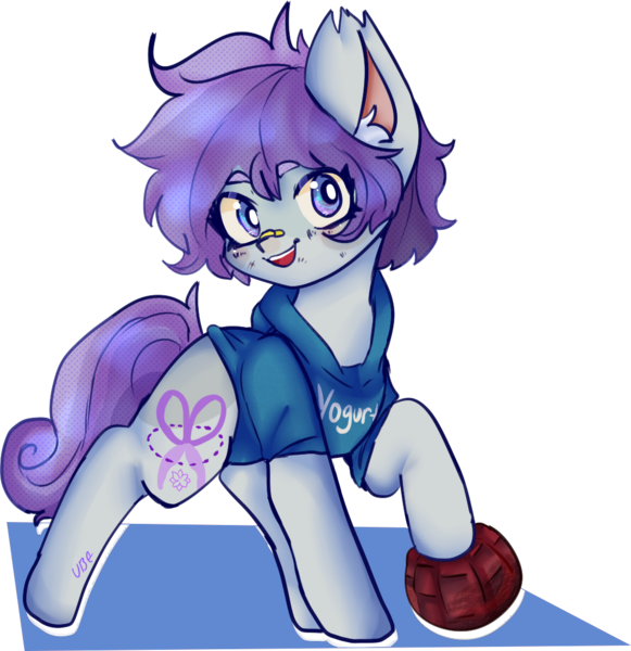 Size: 1026x1060 | Tagged: safe, artist:ube, artist:ubebreb, derpibooru import, oc, oc:lilac snip, unofficial characters only, earth pony, clothes, ear fluff, earth pony oc, hoodie, image, png, pony oc, simple background, sweater, tomboy, torn ear, transparent background