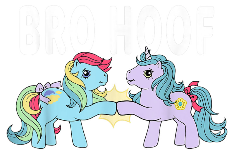 Size: 900x600 | Tagged: safe, derpibooru import, official, princess sparkle, sunlight (g1), earth pony, pony, unicorn, design, duo, female, g1, hoofbump, image, mare, merchandise, png, shirt design, simple background, text, transparent background