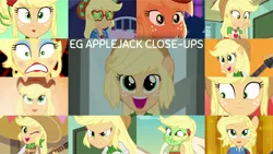 Size: 1280x721 | Tagged: safe, derpibooru import, edit, edited screencap, editor:quoterific, screencap, applejack, a case for the bass, accountibilibuddies, constructive criticism, eqg summertime shorts, equestria girls, equestria girls (movie), equestria girls series, five to nine, friendship games, make up shake up, rainbow rocks, raise this roof, rollercoaster of friendship, spring breakdown, the finals countdown, spoiler:eqg series (season 2), accountibilibuddies: rainbow dash, applejack's hat, bass guitar, better than ever, close-up, clothes, constructive criticism: rainbow dash, cowboy hat, cute, cutie mark, cutie mark on clothes, female, geode of super strength, hat, image, jackabetes, jewelry, magical geodes, musical instrument, necklace, open mouth, photo booth (song), png, ponied up, seasickness, smiling, solo