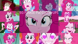 Size: 1280x721 | Tagged: safe, derpibooru import, edit, edited screencap, editor:quoterific, screencap, pinkie pie, accountibilibuddies, coinky-dink world, eqg summertime shorts, equestria girls, equestria girls (movie), equestria girls series, friendship games, i'm on a yacht, legend of everfree, pinkie spy (short), rainbow rocks, spring breakdown, sunset's backstage pass!, the canterlot movie club, the craft of cookies, spoiler:eqg series (season 2), accountibilibuddies: pinkie pie, close-up, clothes, cute, cutie mark, cutie mark on clothes, diapinkes, eyes closed, female, geode of sugar bombs, heart shaped glasses, helping twilight win the crown, image, magical geodes, music festival outfit, open mouth, png, smiling, solo, sunglasses
