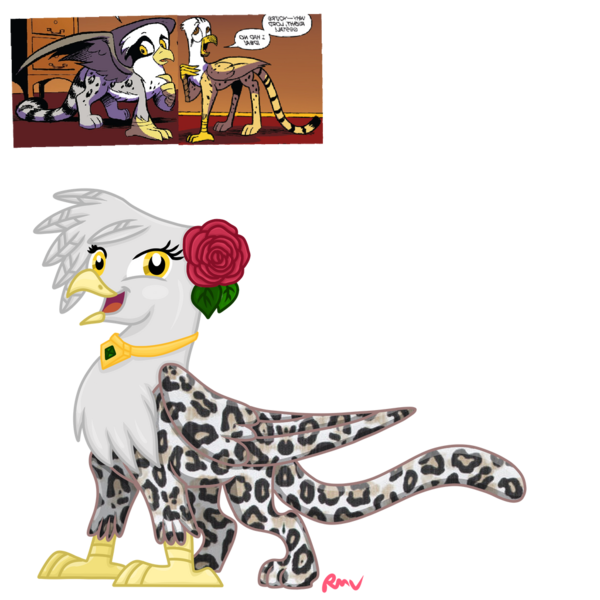 Size: 1024x1024 | Tagged: safe, artist:rmv-art, derpibooru import, glenda, lord goldstone, oc, oc:gloria goldstone, gryphon, female, flower, gold, image, jewelry, offspring, open mouth, parent:glenda, parent:lord goldstone, png, rose, simple background, transparent background, tsavorite