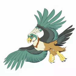 Size: 2500x2500 | Tagged: safe, artist:gobiraptor, derpibooru import, bird, roc, beak, flying, image, jpeg, solo, talons, wings