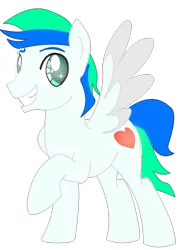 Size: 1835x2530 | Tagged: safe, artist:goldlines005, artist:lazuli0209, derpibooru import, oc, unofficial characters only, pegasus, pony, base used, grin, image, male, pegasus oc, png, raised hoof, simple background, smiling, solo, stallion, transparent background, two toned wings, wings