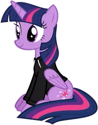 Size: 789x1012 | Tagged: safe, artist:edy_january, derpibooru import, edit, vector edit, twilight sparkle, twilight sparkle (alicorn), alicorn, clothes, gopnik, hardbass, image, jacket, png, slav, solo, vector