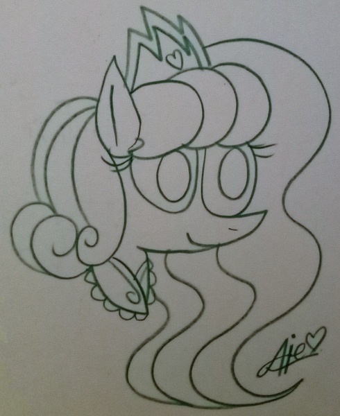 Size: 2120x2596 | Tagged: safe, artist:muhammad yunus, derpibooru import, oc, oc:princess blossom, earth pony, pony, female, image, indonesia, jpeg, mare, monochrome, photo, princess, smiling, solo, traditional art