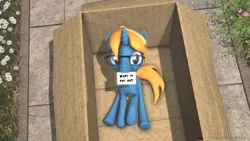 Size: 1920x1080 | Tagged: safe, artist:christian69229, derpibooru import, oc, oc:jack chestnut, unofficial characters only, pony, unicorn, 3d, box, cardboard box, glasses, horn, image, letter, looking at you, male, png, pony in a box, solo, source filmmaker, stallion, unicorn oc