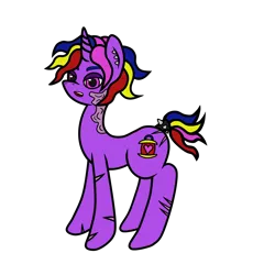 Size: 4000x4000 | Tagged: safe, artist:dice-warwick, derpibooru import, oc, oc:molotov, pony, unicorn, fallout equestria, burn scar, ear piercing, ex-raider, image, piercing, png, raider, scar, scared, short mane, short tail, solo