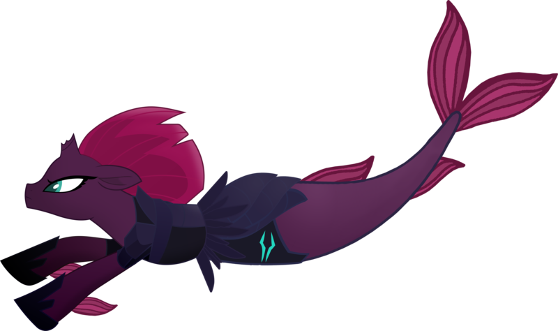 Size: 3183x1884 | Tagged: safe, artist:saphirabjarskular, derpibooru import, tempest shadow, merpony, pony, seapony (g4), unicorn, my little pony: the movie, broken horn, clothes, dorsal fin, female, fins, fish tail, flowing mane, flowing tail, green eyes, hoof shoes, horn, image, png, red mane, request, seaponified, seapony tempest shadow, simple background, solo, species swap, swimming, tail, transparent background